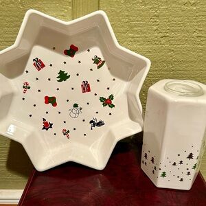 Vintage Waechtersbach Christmas Ceramic Set – Western Germany –Pair